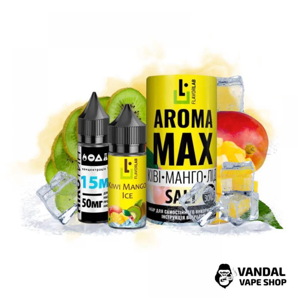Набір для самозамісу Aroma MAX Salt 30 мл 50 мг зі смаком ківі та манго з льодом