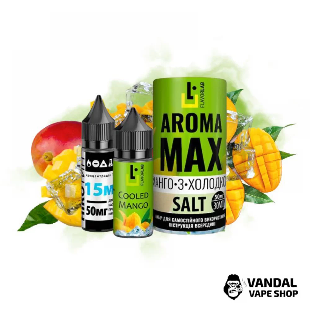 Набор для самозамеса Aroma MAX Salt 30 мл 50 мг со вкусом холодного манго Набор для самозамеса Aroma MAX Salt 30 мл 50 мг со вкусом холодного манго