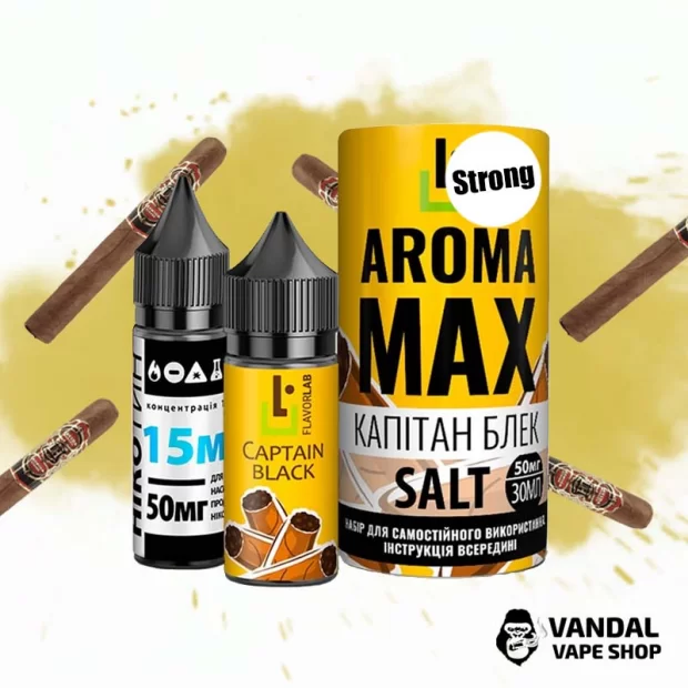 Набор для самозамеса Aroma MAX Salt Strong 30 мл 50 мг со вкусом сигары
