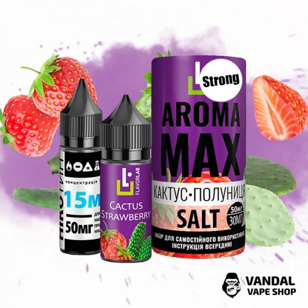 Набір для самозамісу Aroma MAX Salt Strong 30 мл 50 мг зі смаком кактуса і полуниці
