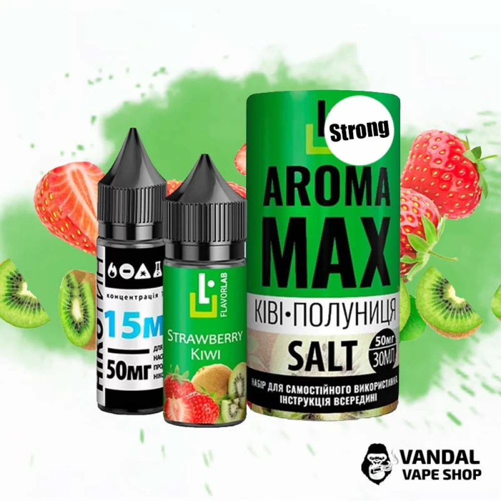 Набір для самозамісу Aroma MAX Salt Strong 30 мл 50 мг зі смаком ківі і полуниці
