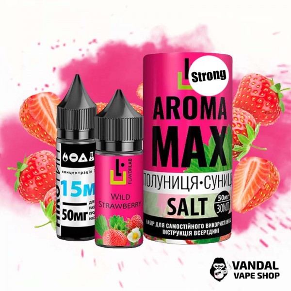 Набір для самозамісу Aroma MAX Salt Strong 30 мл 50 мг зі смаком полуниці