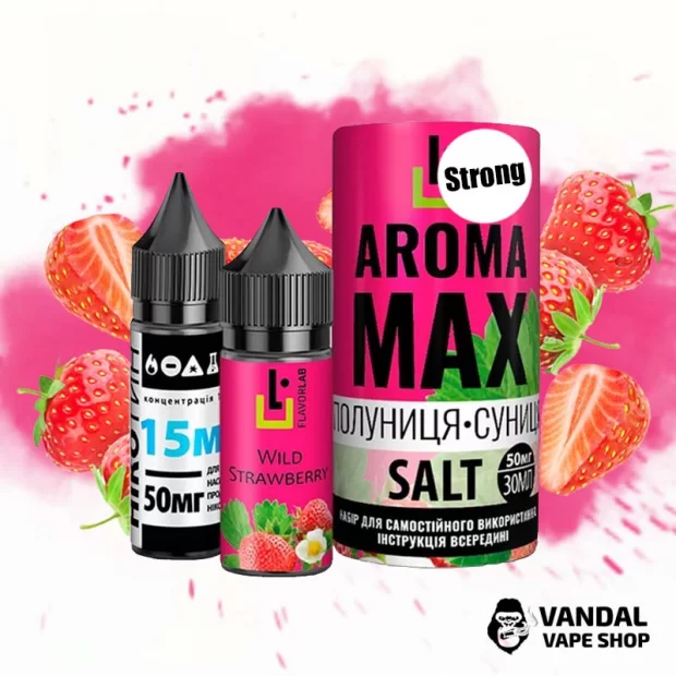 Набор для самозамеса Aroma MAX Salt Strong 30 мл 50 мг со вкусом клубники