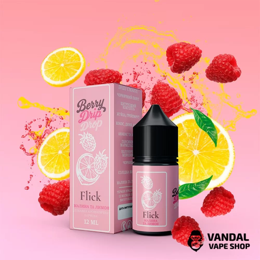 Набор для самозамеса Berry Drip Drop 30 мл 50 мг со вкусом малины и лимона Набор для самозамеса Berry Drip Drop 30 мл 50 мг со вкусом малины и лимона