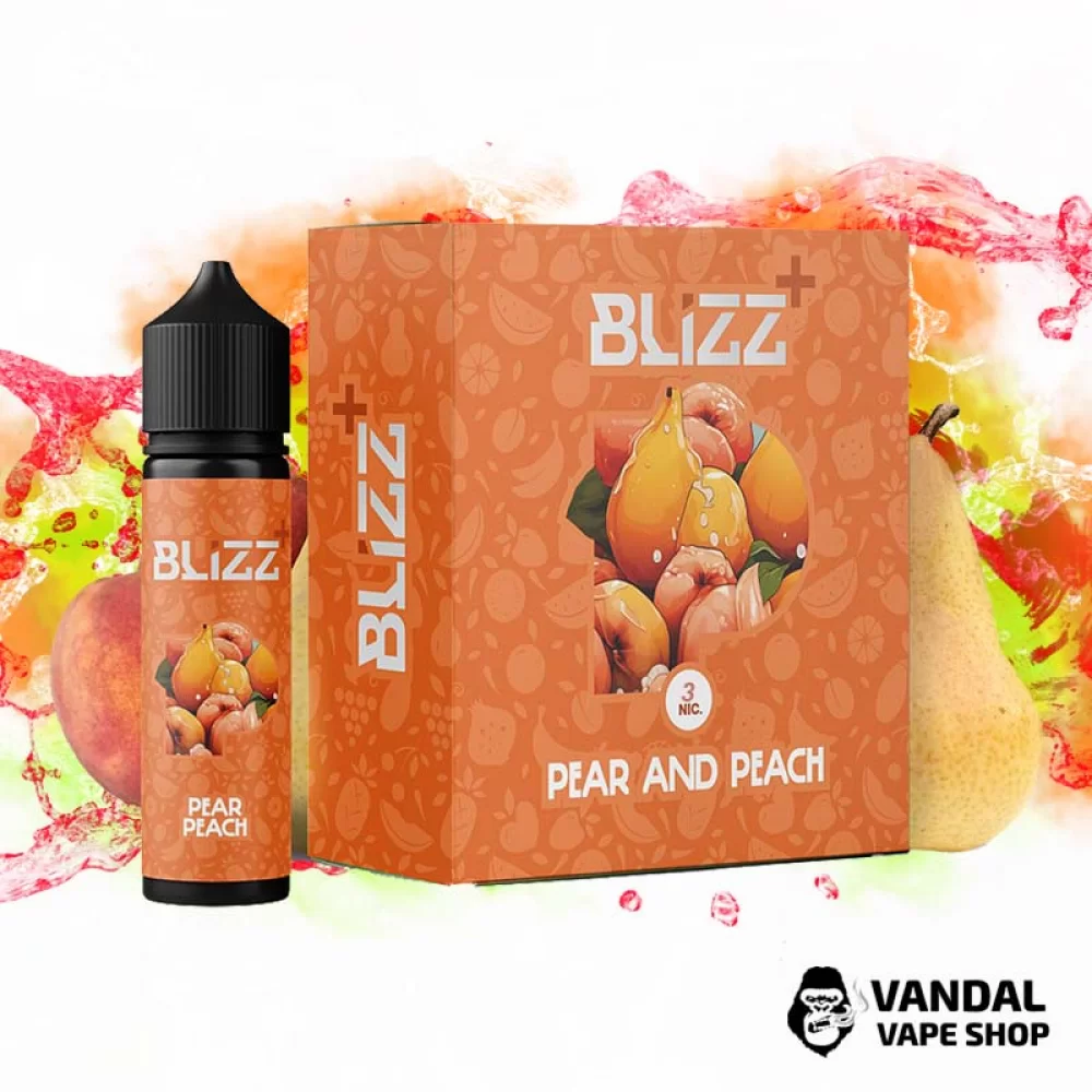 Набір для самозамісу Blizz Plus Organic 60 мл 3 мг зі смаком груші і персика Набір для самозамісу Blizz Plus Organic 60 мл 3 мг зі смаком груші і персика