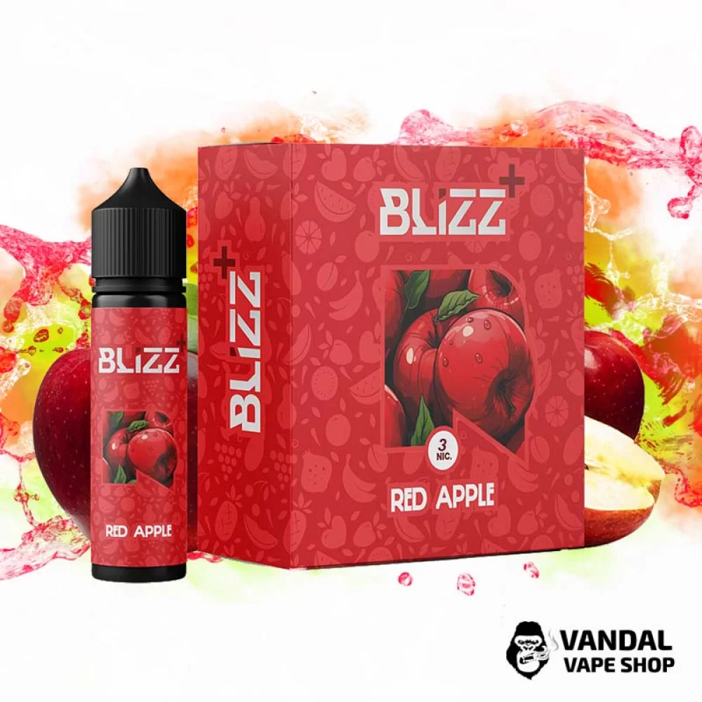 Набір для самозамісу Blizz Plus Organic 60 мл 3 мг зі смаком червоного яблука Набір для самозамісу Blizz Plus Organic 60 мл 3 мг зі смаком червоного яблука