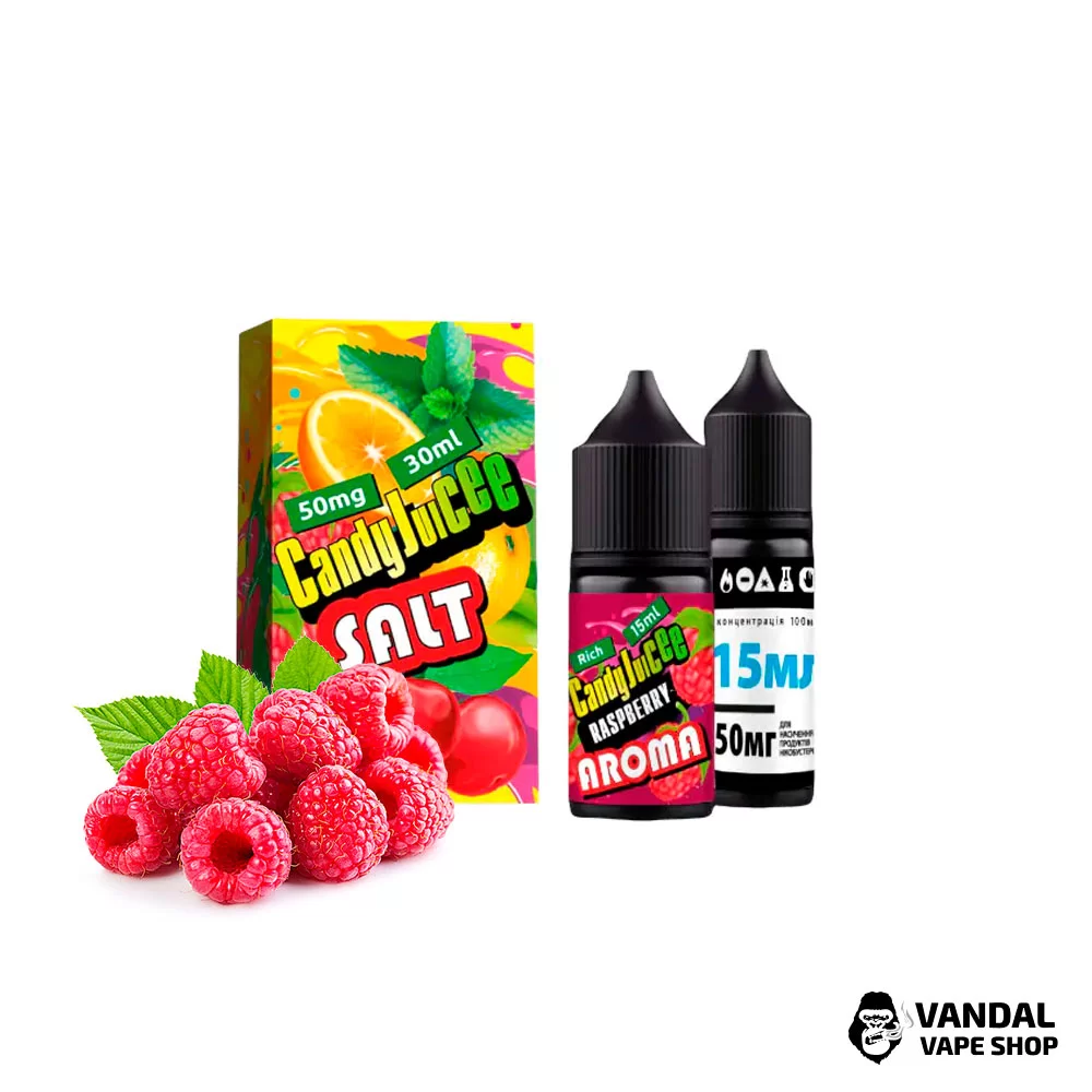 Набір для самозамісу Candy Juice Premium Salt зі смаком Малини 30 мл 65 мг Набір для самозамісу Candy Juice Premium Salt зі смаком Малини 30 мл 65 мг