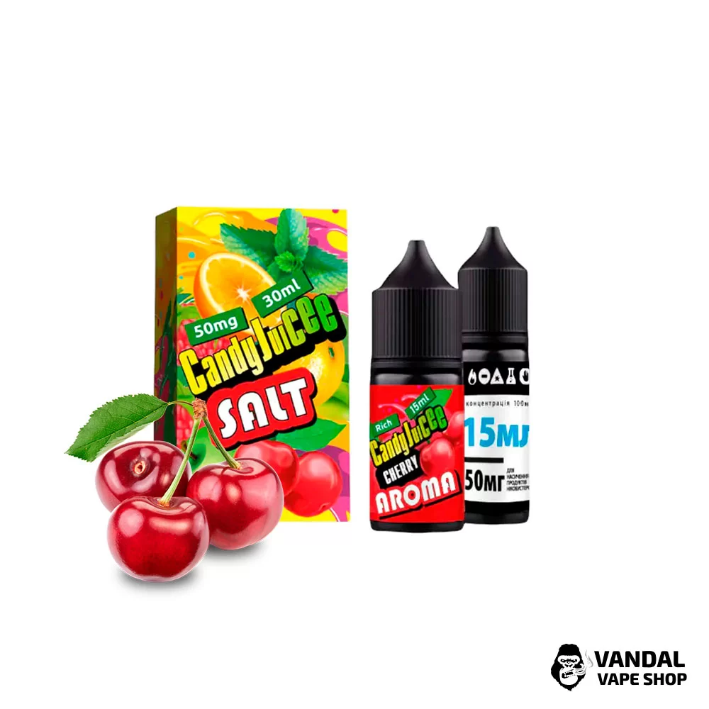 Набор для самозамеса Candy Juice Premium Salt со вкусом Вишни 30 мл 50 мг Набор для самозамеса Candy Juice Premium Salt со вкусом Вишни 30 мл 50 мг