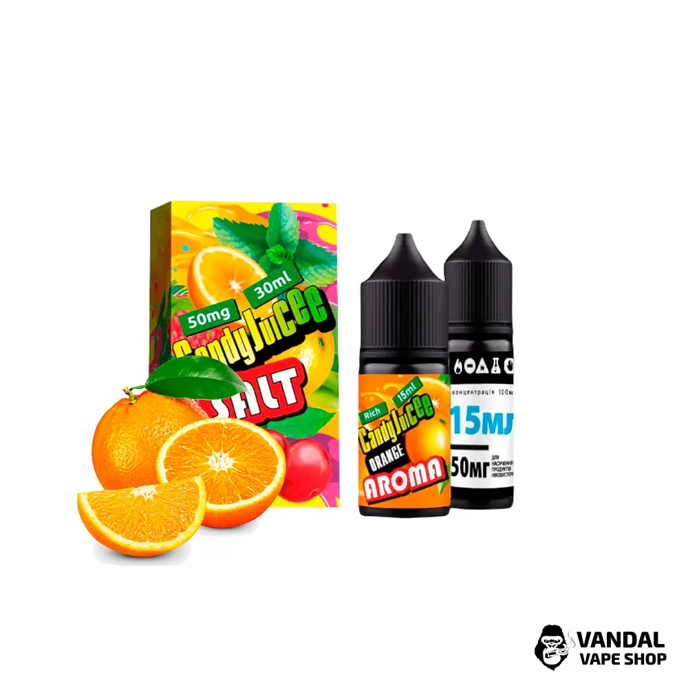 Набор для самозамеса Candy Juice Premium Salt со вкусом Апельсина 30мл 65 мг Набор для самозамеса Candy Juice Premium Salt со вкусом Апельсина 30мл 65 мг