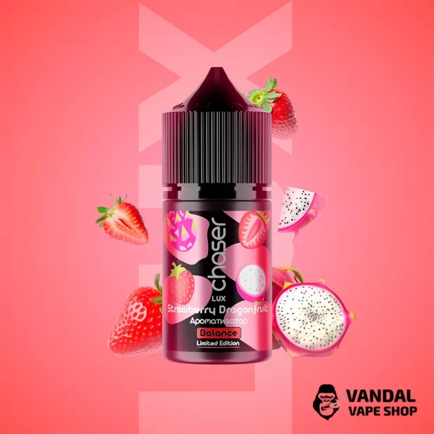 Набор для самозамеса Chaser Lux 30 мл 50 мг со вкусом клубники и фрукта дракона Набор для самозамеса Chaser Lux 30 мл 50 мг со вкусом клубники и фрукта дракона