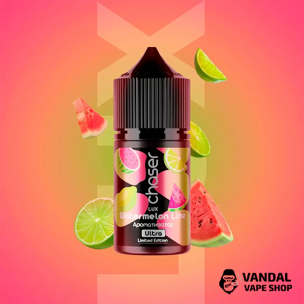 Набір для самозамісу Chaser Lux 30 мл 65 мг зі смаком кавуна та лайму Набір для самозамісу Chaser Lux 30 мл 65 мг зі смаком кавуна та лайму