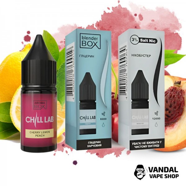 Набор для самозамеса Chill Lab 15 мл 30 мг со вкусом вишни, лимона и персика