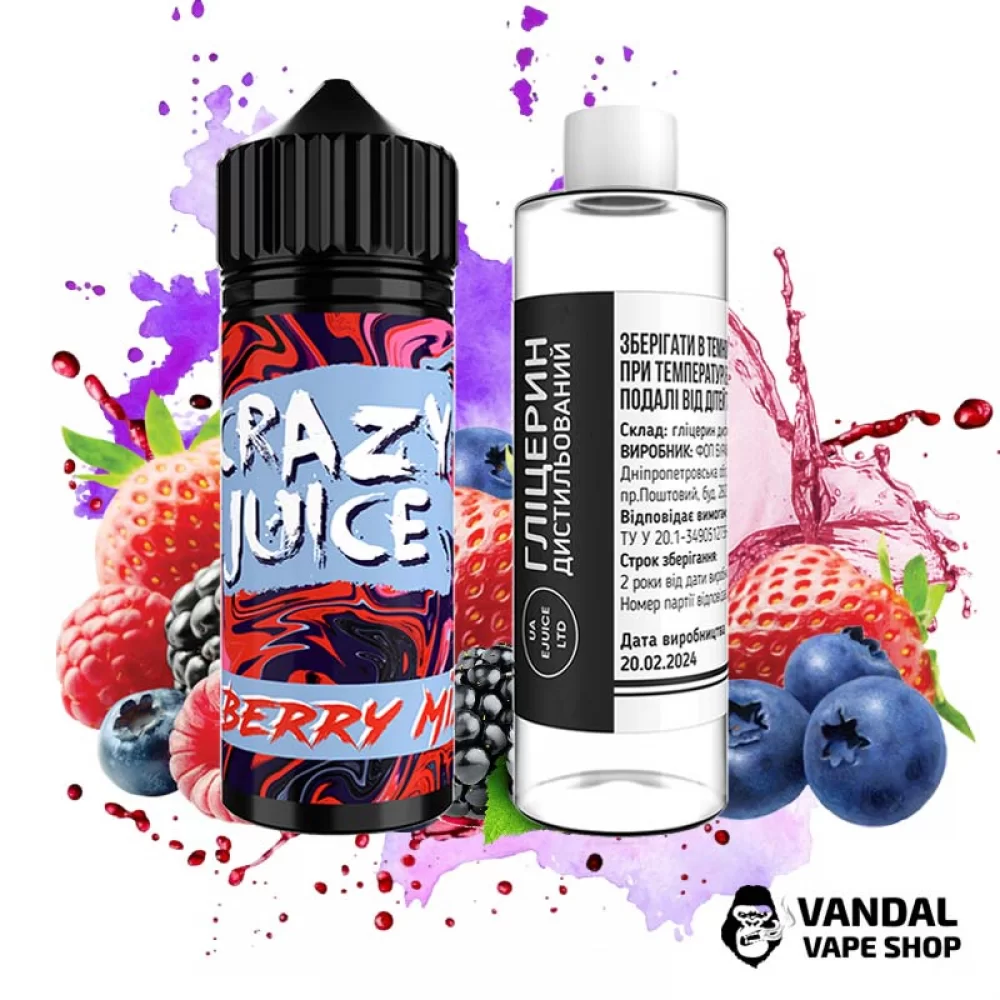 Набор для самозамеса Crazy Juice Organic - со вкусом ягод 120 мл 6 мг