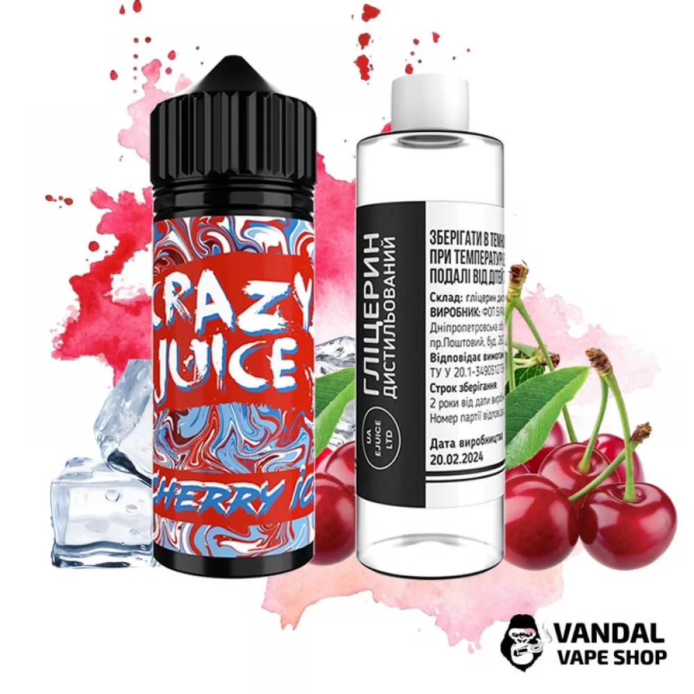 Набор для самозамеса Crazy Juice Organic -  со вкусом вишни со льдом 120 мл 6 мг Набор для самозамеса Crazy Juice Organic -  со вкусом вишни со льдом 120 мл 6 мг