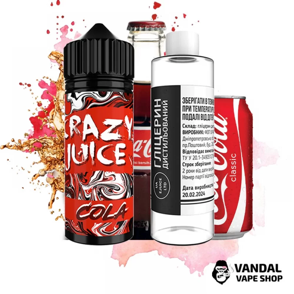 Набор для самозамеса Crazy Juice  - со вкусом колы 120 мл 6 мг Набор для самозамеса Crazy Juice  - со вкусом колы 120 мл 6 мг