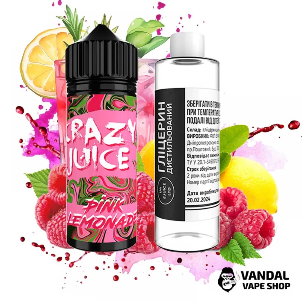 Набор для самозамеса Crazy Juice Organic - со вкусом розового лимонада 120 мл 3 мг Набор для самозамеса Crazy Juice Organic - со вкусом розового лимонада 120 мл 3 мг