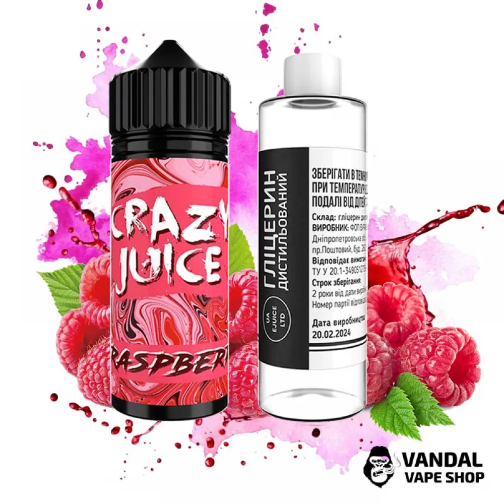 Набор для самозамеса Crazy Juice Organic - со вкусом малины 120 мл 6 мг Набор для самозамеса Crazy Juice Organic - со вкусом малины 120 мл 6 мг