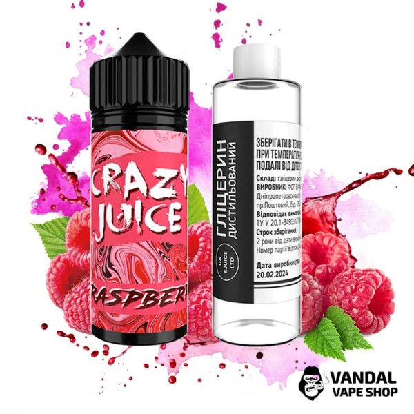 Набор для самозамеса Crazy Juice Organic - со вкусом малины 120 мл 3 мг