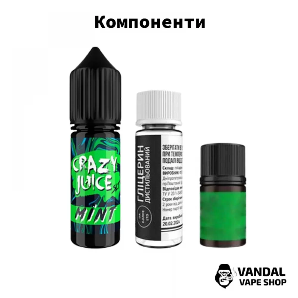 Набір для самозамісу Crazy Juice 15 мл 50 мг зі смаком малини Набір для самозамісу Crazy Juice 15 мл 50 мг зі смаком малини