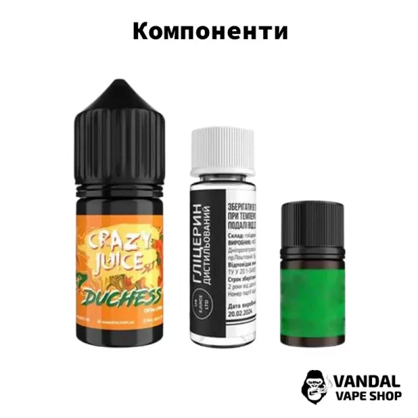 Набір для самозамісу Crazy Juice - зі смаком Апельсинової цедри та Полуниці 30 мл 65 мг