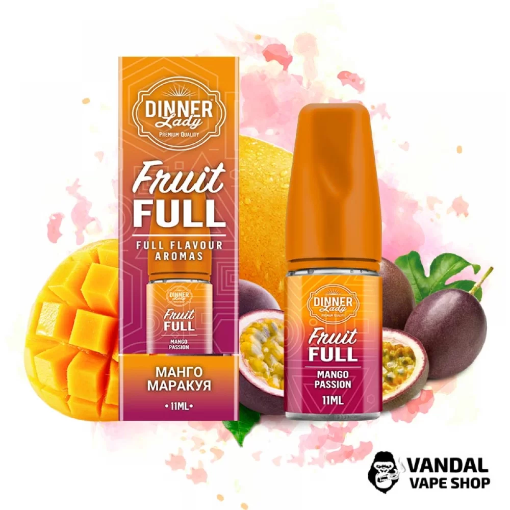 Набор для самозамеса Dinner Lady Fruit Full 30 мл 50 мг - со вкусом манго и маракуи Набор для самозамеса Dinner Lady Fruit Full 30 мл 50 мг - со вкусом манго и маракуи