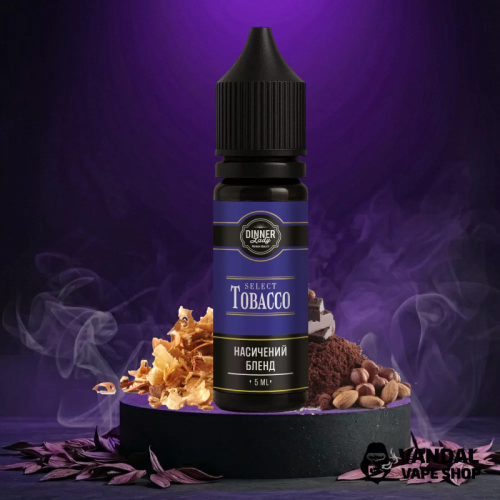 Набор для самозамеса Dinner Lady Tobacco 15 мл 50 мг со вкусом классического табака, какао и орехом