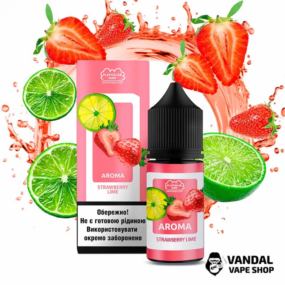 Набор для самозамеса Flavorlab Disposable Puff 30 мл 50 мг со вкусом клубники и лайма