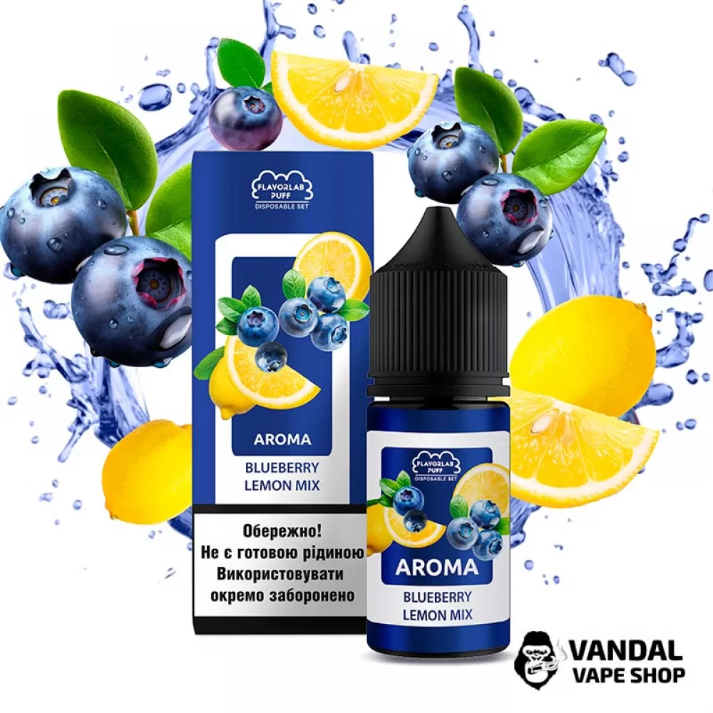 Набор для самозамеса Flavorlab Disposable Puff 30 мл 50 мг со вкусом черники с лимоном