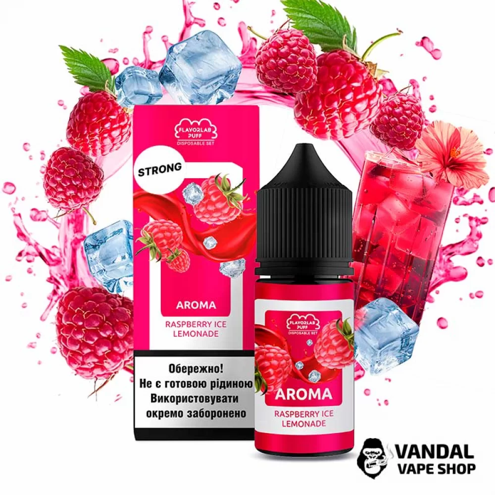 Набор для самозамеса Flavorlab Disposable Puff Strong 30 мл 50 мг со вкусом лимонада с малиной и холодком Набор для самозамеса Flavorlab Disposable Puff Strong 30 мл 50 мг со вкусом лимонада с малиной и холодком