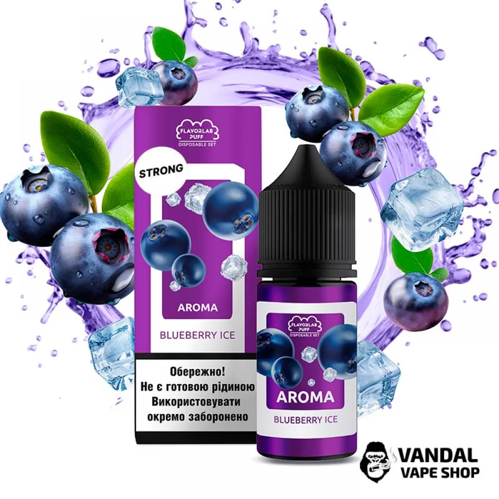 Набор для самозамеса Flavorlab Disposable Puff Strong 30 мл 50 мг со вкусом черники с холодком