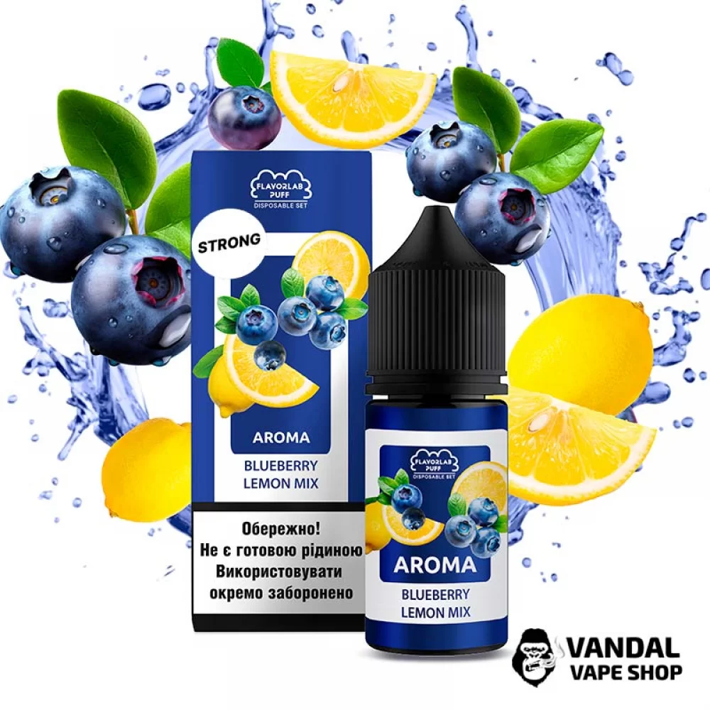 Набор для самозамеса Flavorlab Disposable Puff Strong 30 мл 50 мг со вкусом черники с лимоном