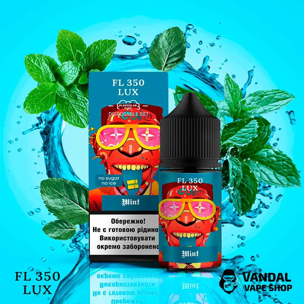 Набір для самозамісу FL350 Lux Salt 30 мл 50 мг зі смаком м'яти Набір для самозамісу FL350 Lux Salt 30 мл 50 мг зі смаком м'яти
