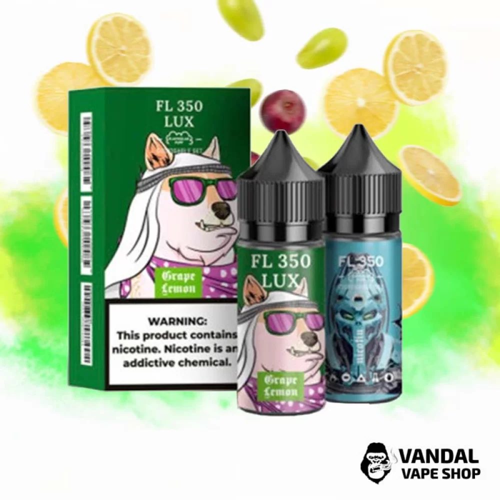 Набір для самозамісу FL350 Salt 30 мл 50 мг зі смаком Винограду з лимоном Набір для самозамісу FL350 Salt 30 мл 50 мг зі смаком Винограду з лимоном