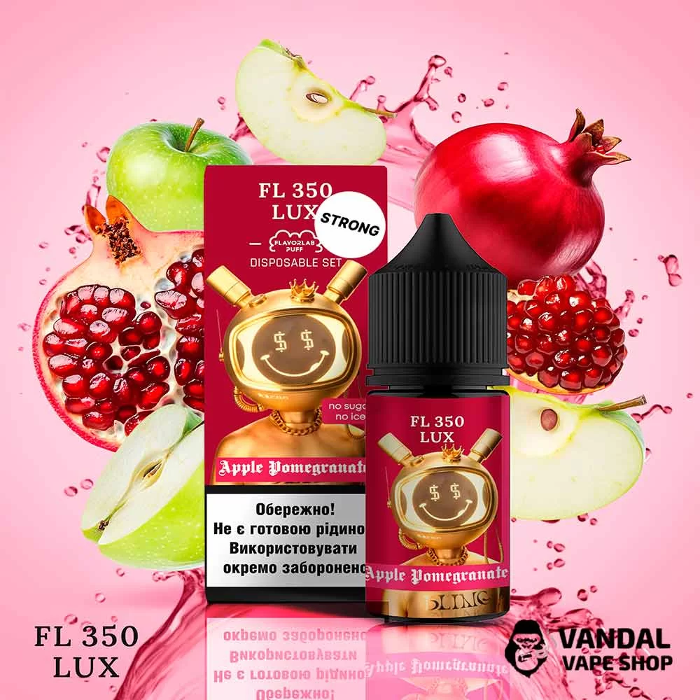 Набір для самозамісу FL350 Lux Strong Salt 30 мл 50 мг зі смаком яблука та граната Набір для самозамісу FL350 Lux Strong Salt 30 мл 50 мг зі смаком яблука та граната
