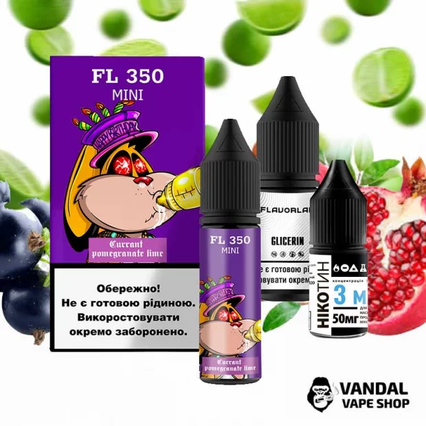 Набор для самозамеса FL350 Mini 15 мл 50 мг со вкусом смородины, граната, лайма