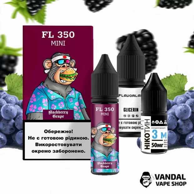 Набор для самозамеса FL350 Mini 15 мл 50 мг со вкусом ежевики и винограда