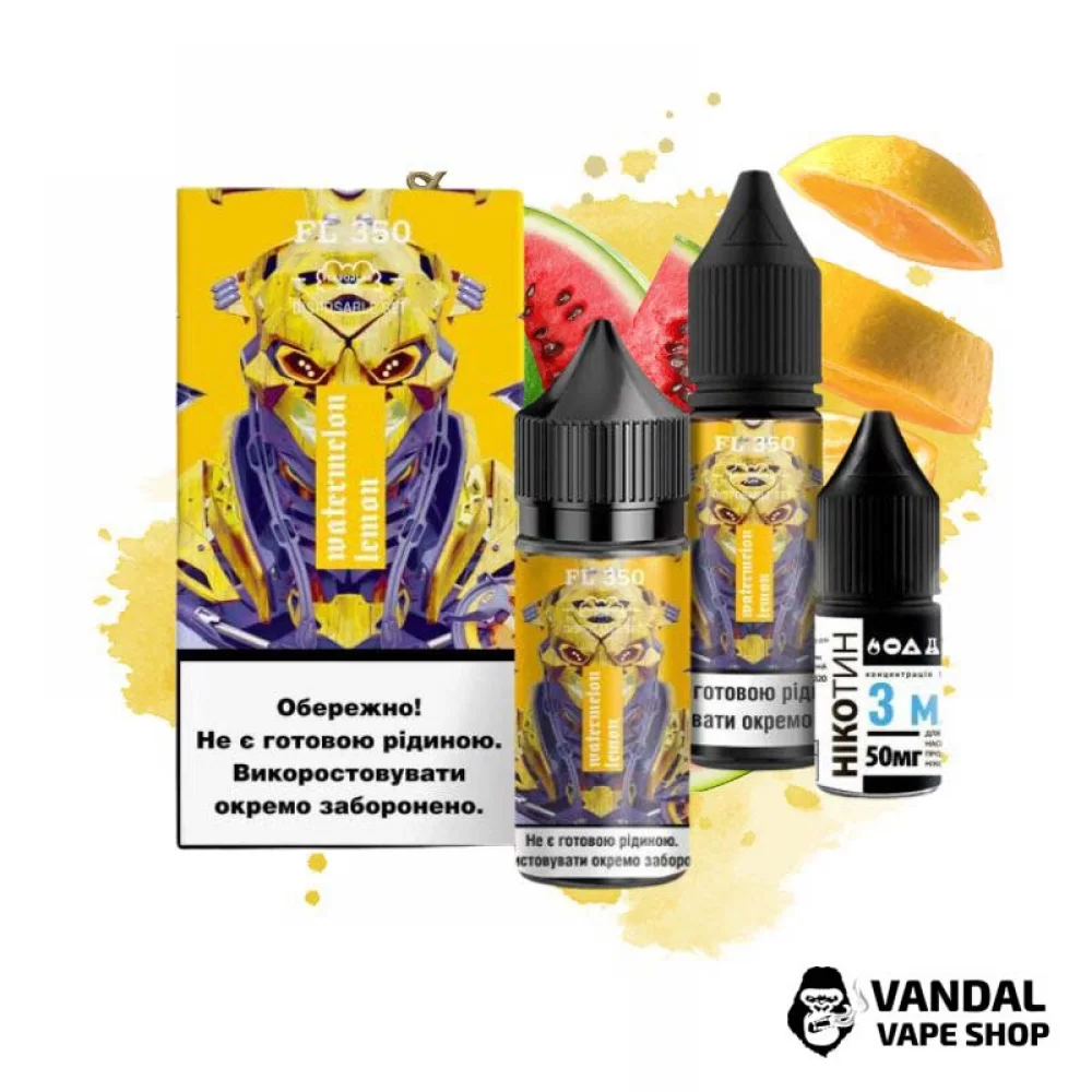 Набор для самозамеса FL350 Salt 30 мл 50 мг со вкусом арбуза и лимона Набор для самозамеса FL350 Salt 30 мл 50 мг со вкусом арбуза и лимона