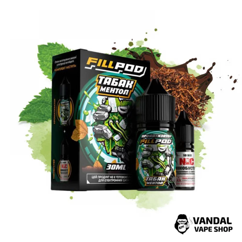 Набор для самозамеса Fill Pod 30 мл 50 мг со вкусом табака и ментола Набор для самозамеса Fill Pod 30 мл 50 мг со вкусом табака и ментола