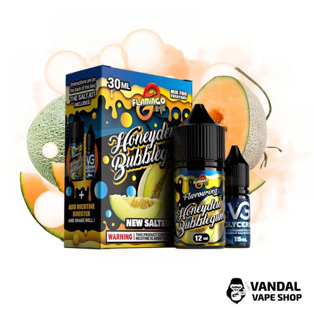 Набор для самозамеса Flamingo 30 мл 50 мг со вкусом жвачки с дыней Набор для самозамеса Flamingo 30 мл 50 мг со вкусом жвачки с дыней