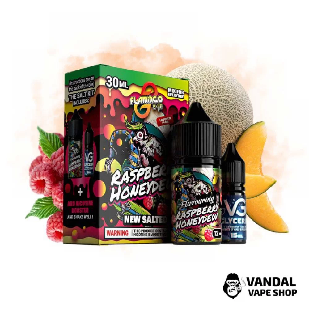 Набор для самозамеса Flamingo 30 мл 50 мг со вкусом малины и дыни Набор для самозамеса Flamingo 30 мл 50 мг со вкусом малины и дыни