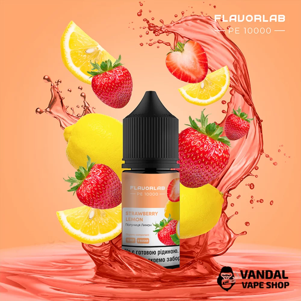 Набір для самозамісу Flavorlab PE 10000 30 мл 50 мг зі смаком полуниці і лимона Набір для самозамісу Flavorlab PE 10000 30 мл 50 мг зі смаком полуниці і лимона