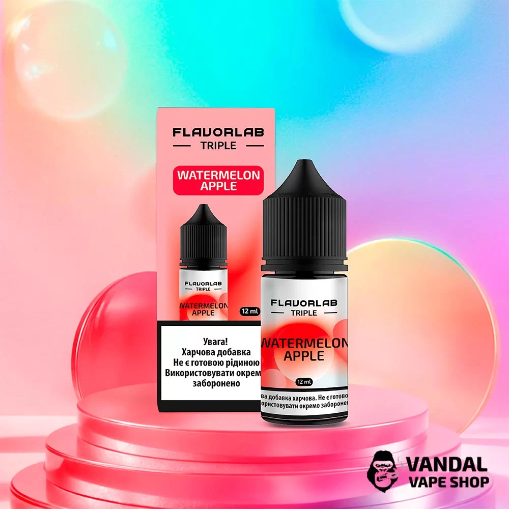 Набір для самозамісу Flavorlab Triple Strong 30 мл зі смаком кавуна та яблука Набір для самозамісу Flavorlab Triple Strong 30 мл зі смаком кавуна та яблука