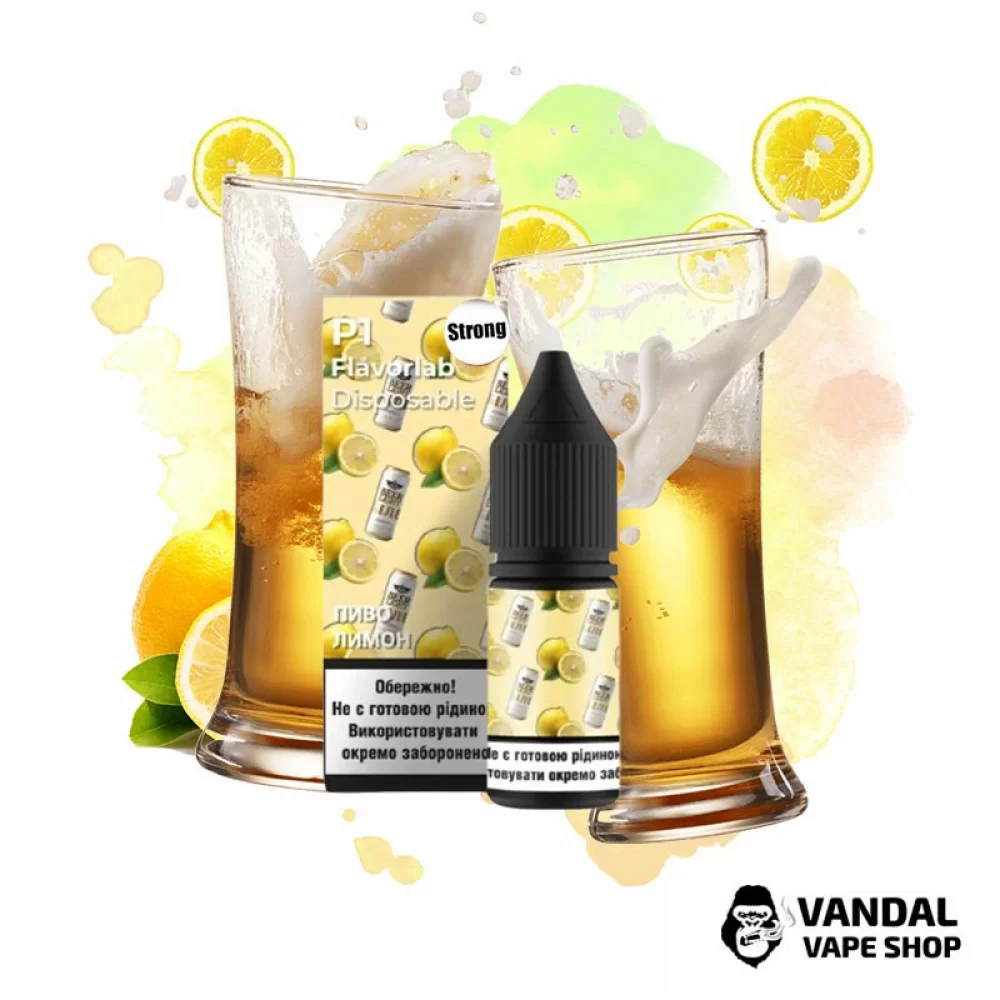 Набір для самозамісу Flavorlab Р1 Strong 10 мл 50 мг зі смаком пива з лимоном Набір для самозамісу Flavorlab Р1 Strong 10 мл 50 мг зі смаком пива з лимоном