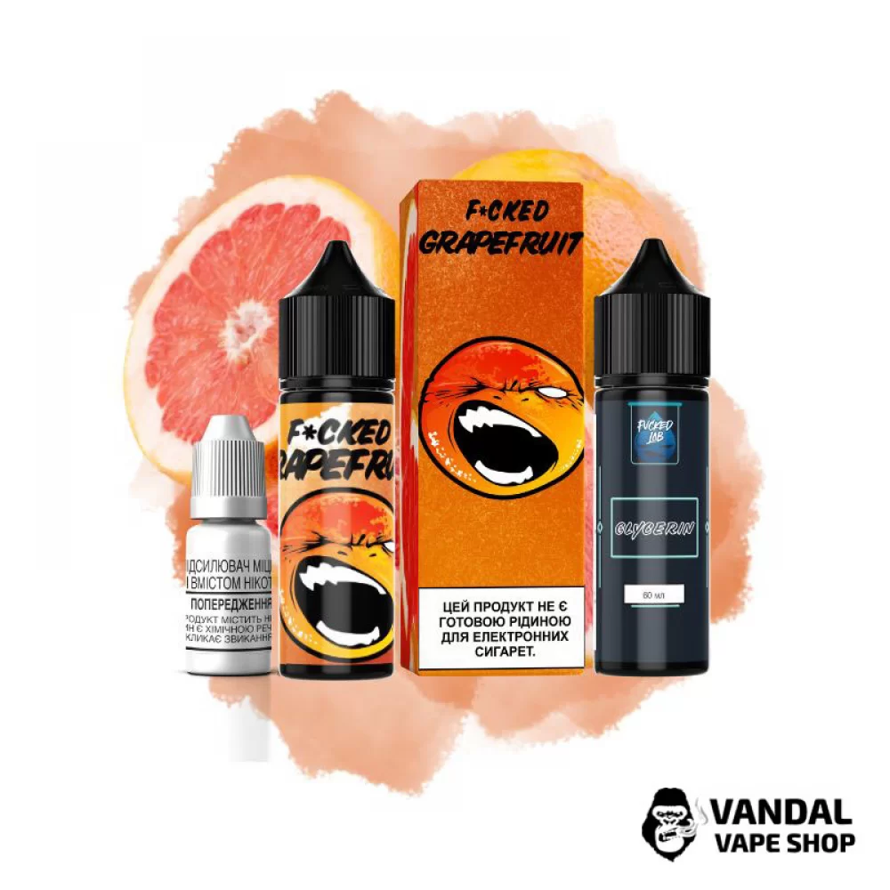 Набор для самозамеса Fucked Lab Organic 60 мл 3 мг со вкусом грейпфрута Набор для самозамеса Fucked Lab Organic 60 мл 3 мг со вкусом грейпфрута
