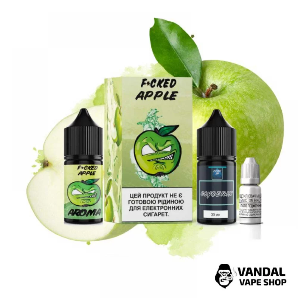 Набір для самозамісу Fucked Lab Salt 30 мл 50 мг зі смаком яблука Набір для самозамісу Fucked Lab Salt 30 мл 50 мг зі смаком яблука