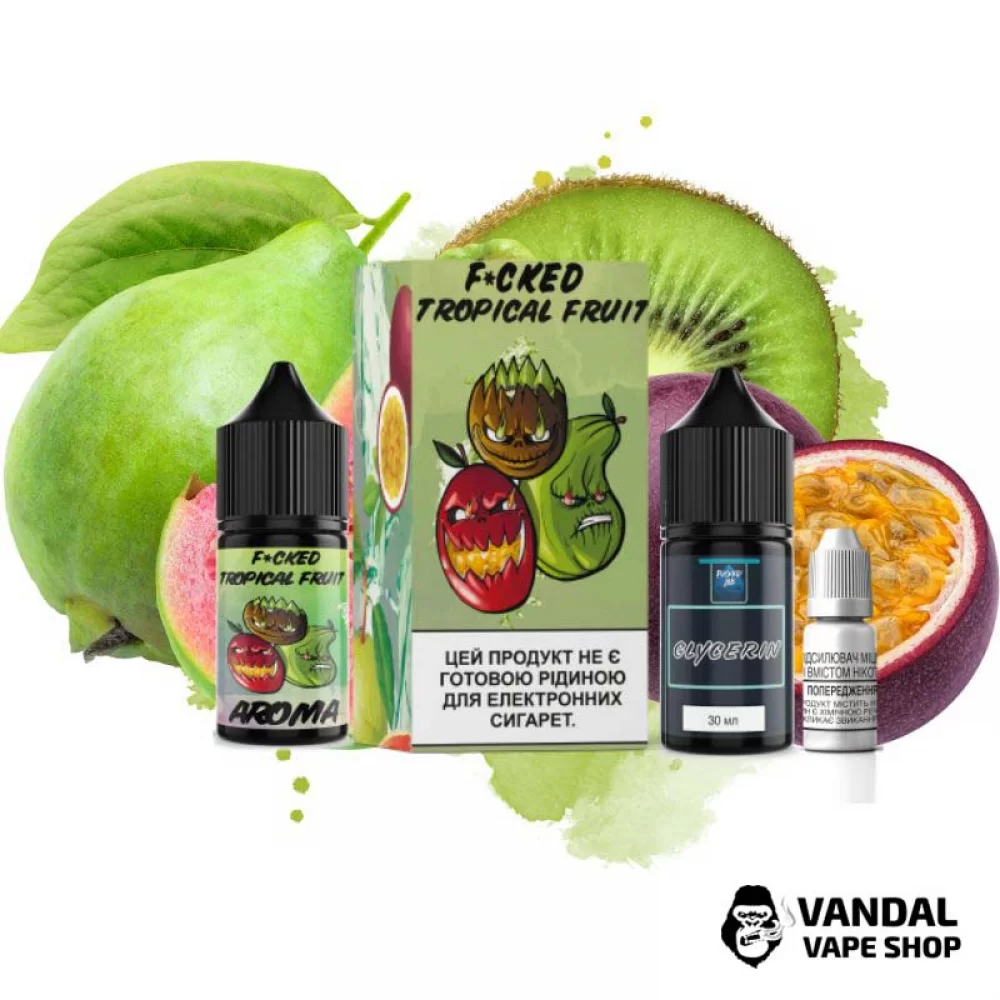 Набір для самозамісу Fucked Lab Salt 30 мл 25 мг зі смаком гуави, ківі, маракуї Набір для самозамісу Fucked Lab Salt 30 мл 25 мг зі смаком гуави, ківі, маракуї