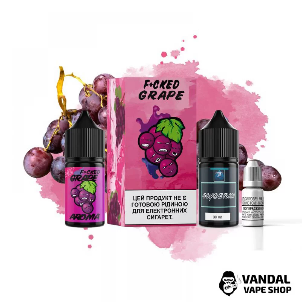 Набір для самозамісу Fucked Lab Salt 30 мл 50 мг зі смаком винограда Набір для самозамісу Fucked Lab Salt 30 мл 50 мг зі смаком винограда