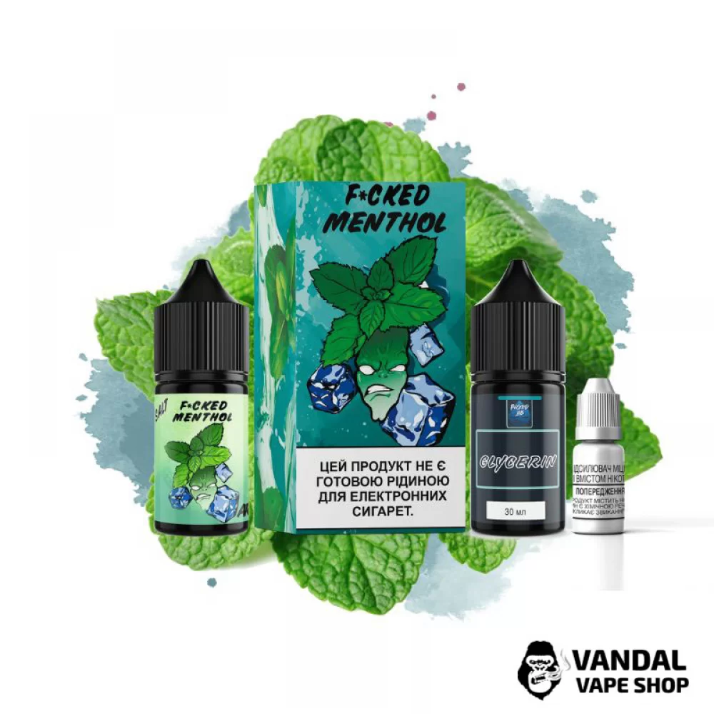 Набір для самозамісу Fucked Lab Salt 30 мл 25 мг зі смаком ментолу Набір для самозамісу Fucked Lab Salt 30 мл 25 мг зі смаком ментолу