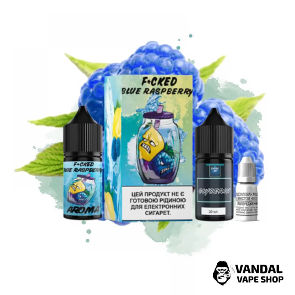 Набір для самозамісу Fucked Lab Salt 30 мл 50 мг зі смаком синьої малини Набір для самозамісу Fucked Lab Salt 30 мл 50 мг зі смаком синьої малини