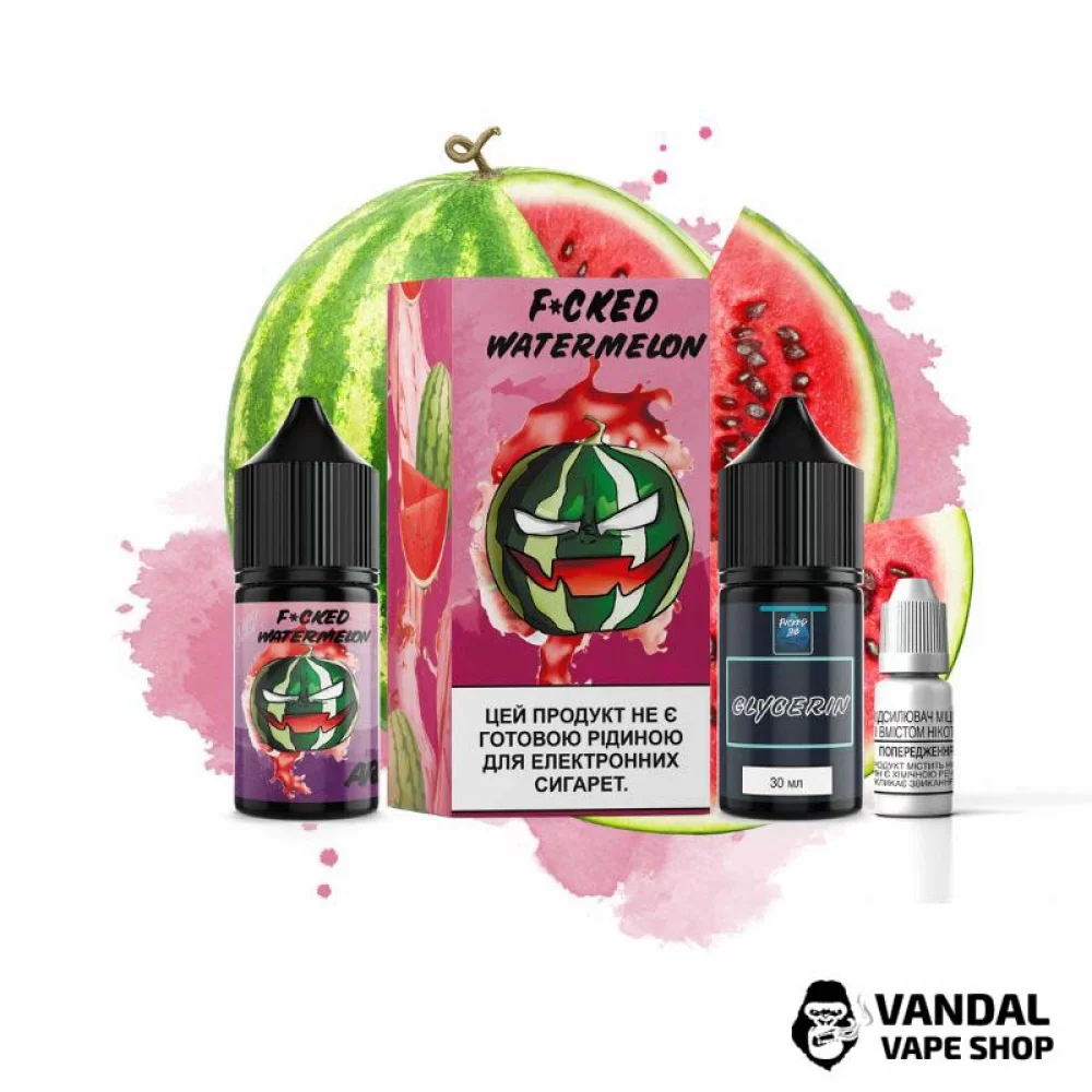 Набір для самозамісу Fucked Lab Salt 30 мл 25 мг зі смаком кавуна Набір для самозамісу Fucked Lab Salt 30 мл 25 мг зі смаком кавуна
